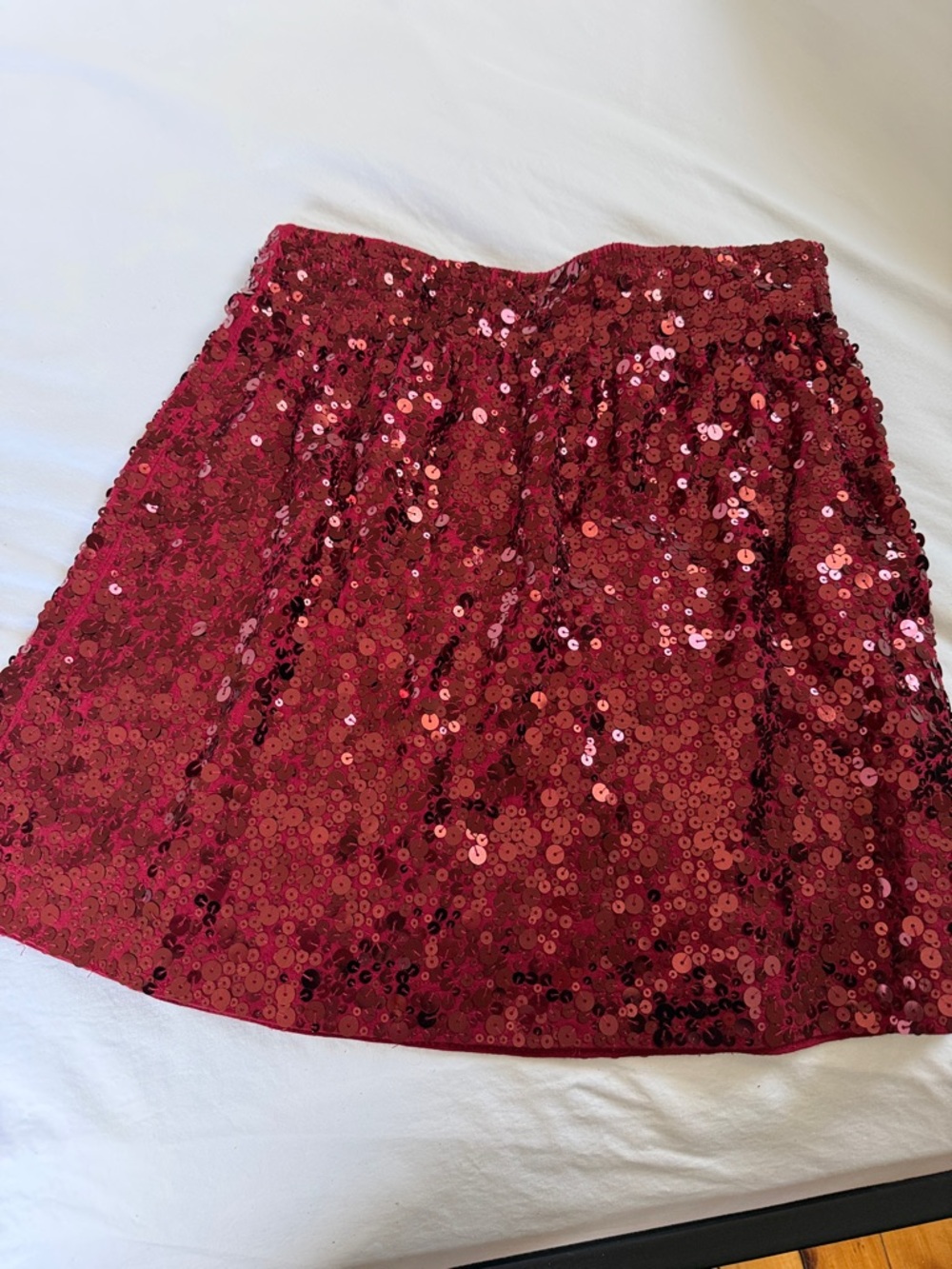 Garnet Hill Red Sequin Mini Skirt, women’s XS